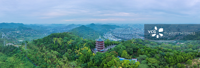 航拍南充开汉楼图片素材