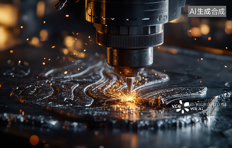 【AI数字艺术】数控车床机加工图片素材