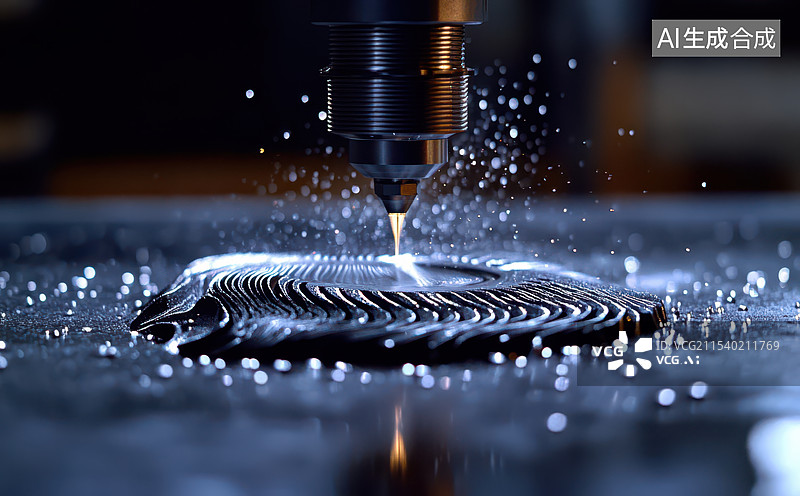 【AI数字艺术】数控车床机加工图片素材