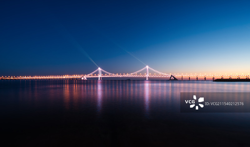 大连星海湾跨海大桥夜景图片素材