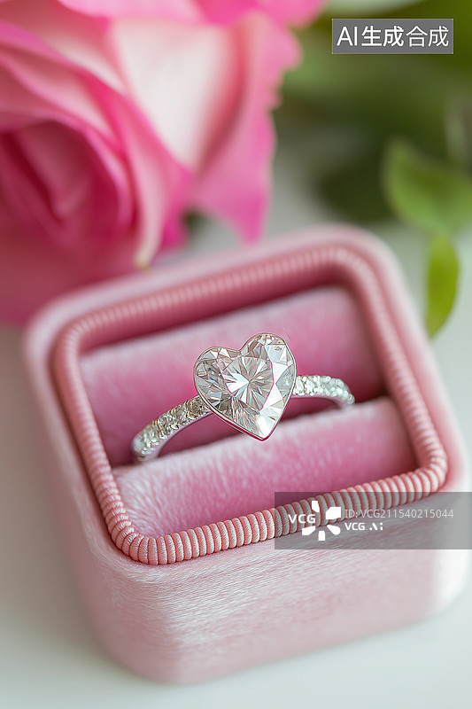 【AI数字艺术】放在首饰盒内的结婚砖石戒指图片素材