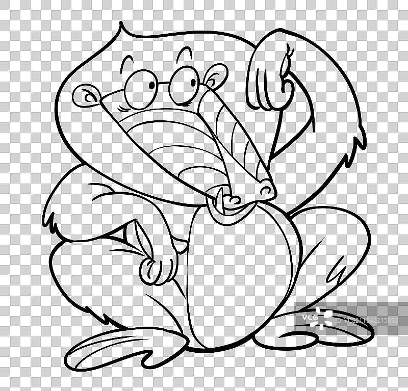 一只山魈卡通漫画山海经神奇动物元素图片素材