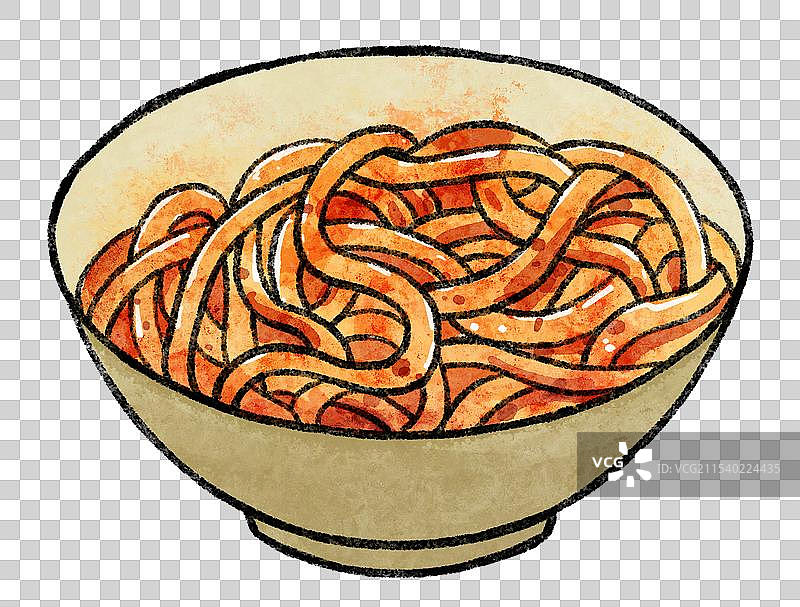 国风四川成都美食插画-甜水面图片素材