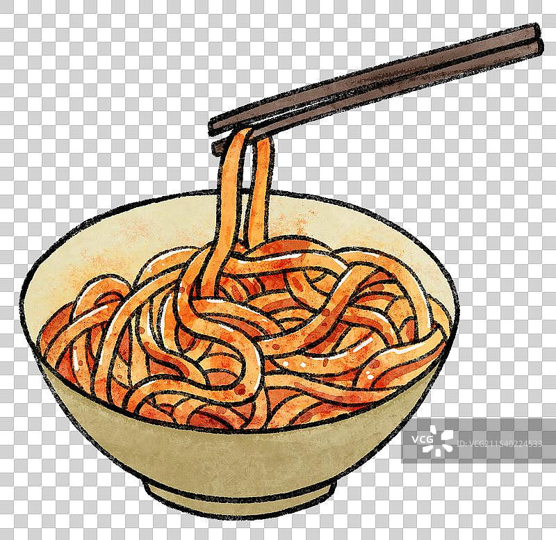 国风四川成都美食插画-甜水面图片素材