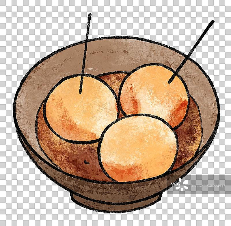 国风四川成都美食插画-三大炮图片素材