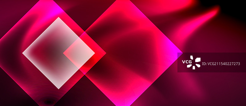 带有霓虹闪光灯的玻璃方块抽象图案图片素材