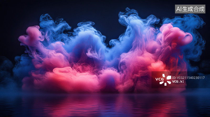【AI数字艺术】颜料烟雾液体在水下扩散图片素材