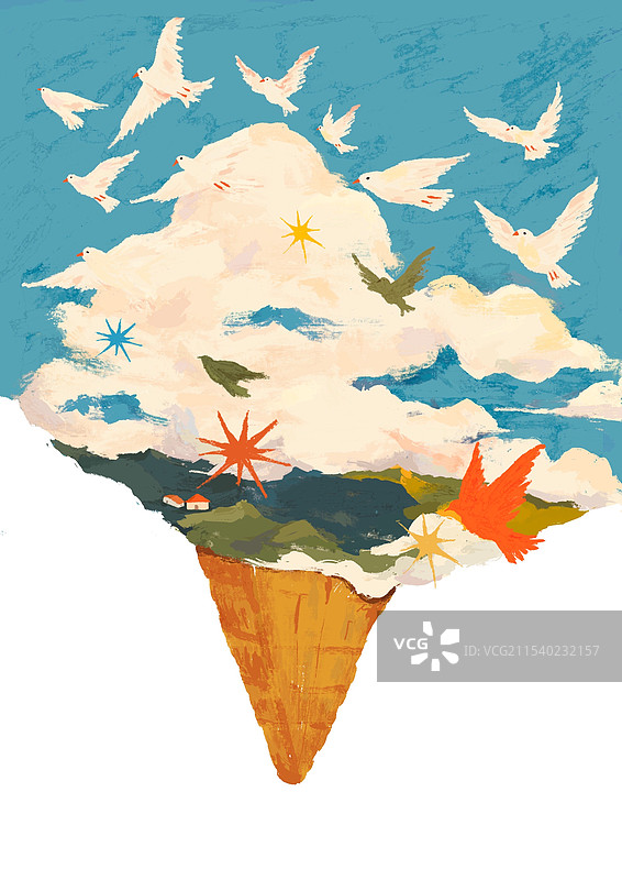 冰激淋的夏天图片素材