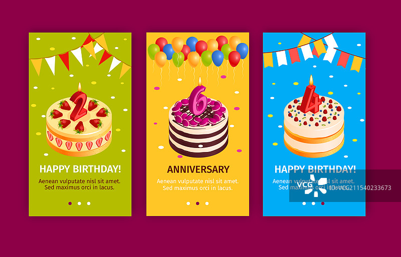 生日蛋糕横幅套装图片素材