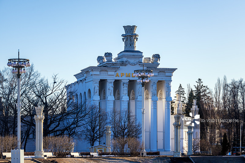 俄罗斯全俄展览馆代表加盟共和国风格各异的建筑、展馆图片素材
