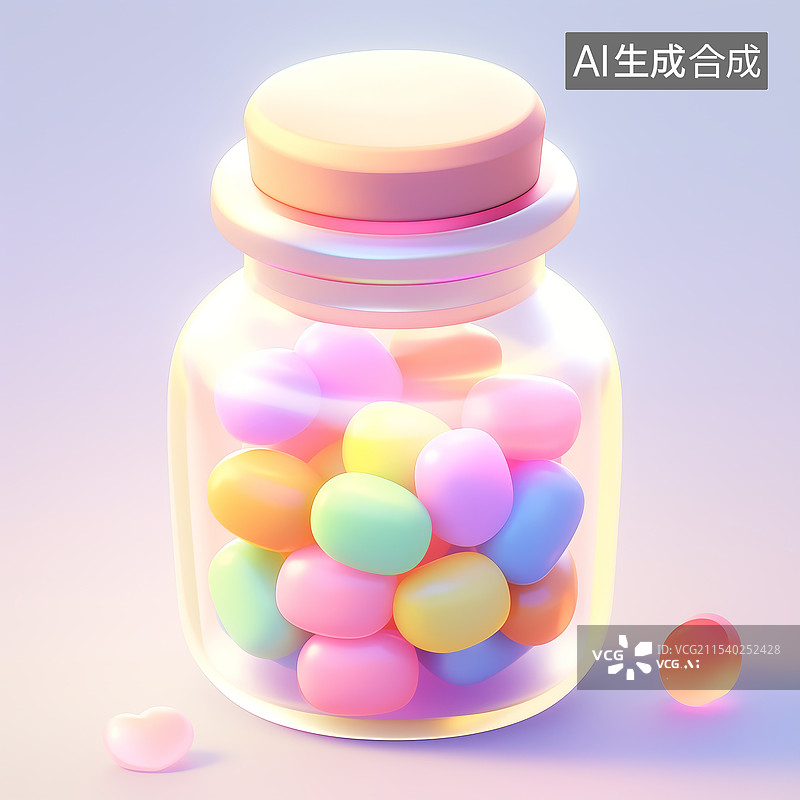 【AI数字艺术】甜蜜糖果罐图标图片素材
