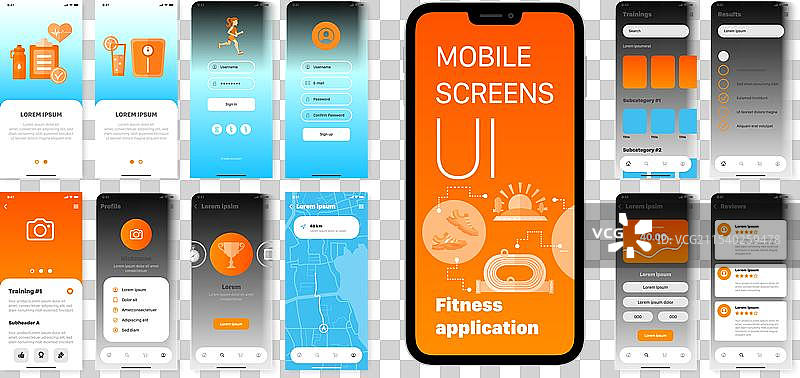 健身应用程序的用户界面图片素材