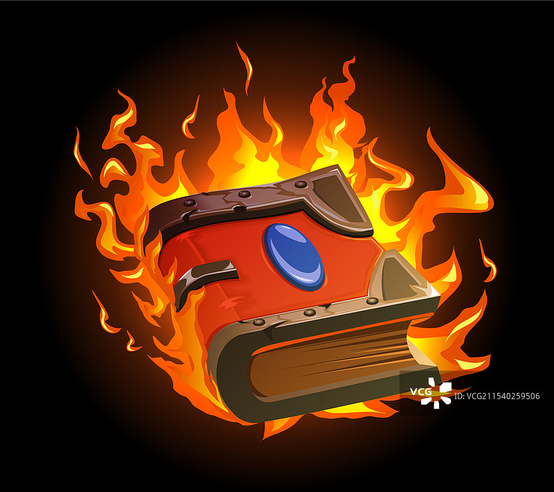 燃烧的魔法书概念图片素材