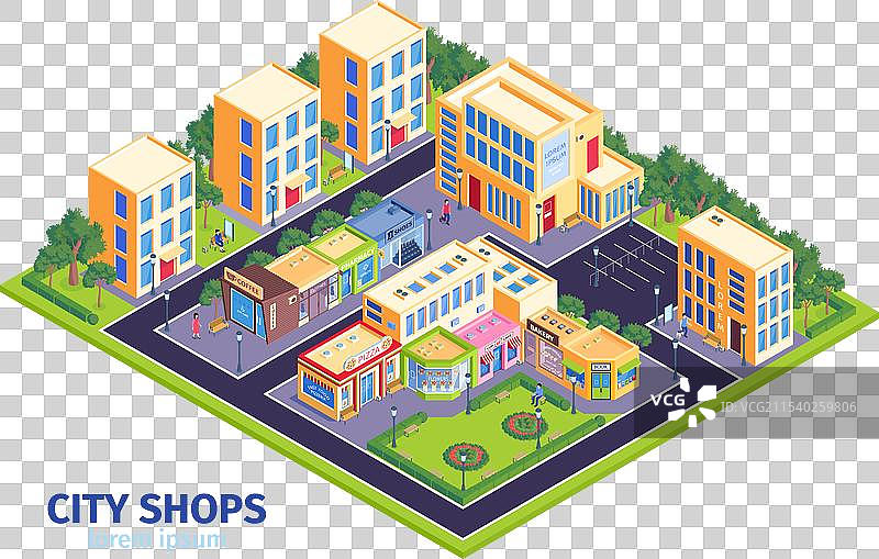 城市区域商店的构成图片素材