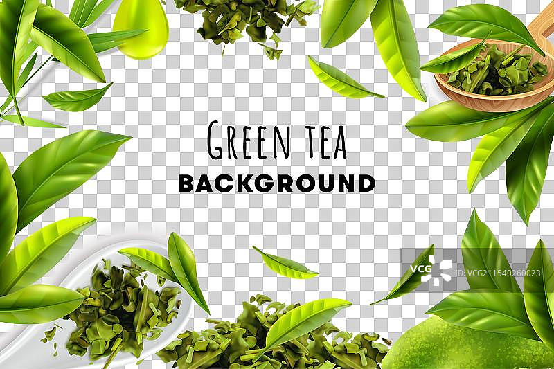 绿茶的真实框架图片素材
