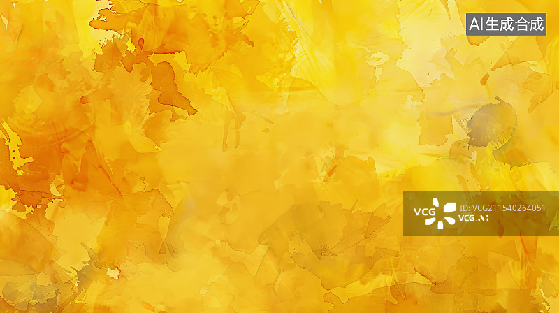 【AI数字艺术】明亮黄色水彩纹理背景图片素材