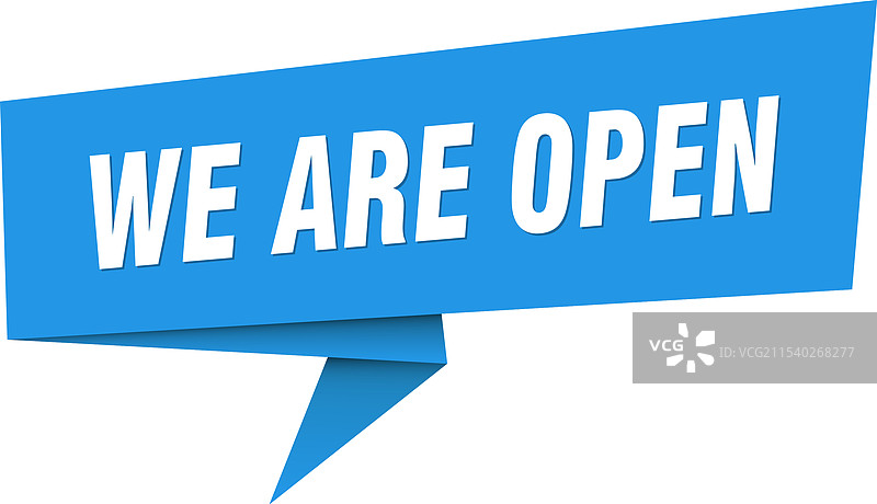 我们营业横幅 我们营业对话气泡图片素材