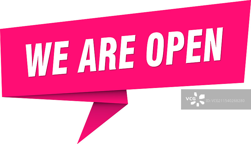 我们营业横幅 我们营业对话气泡图片素材