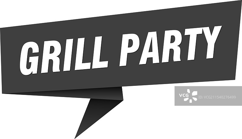 烧烤派对横幅与烧烤派对对话气泡图片素材
