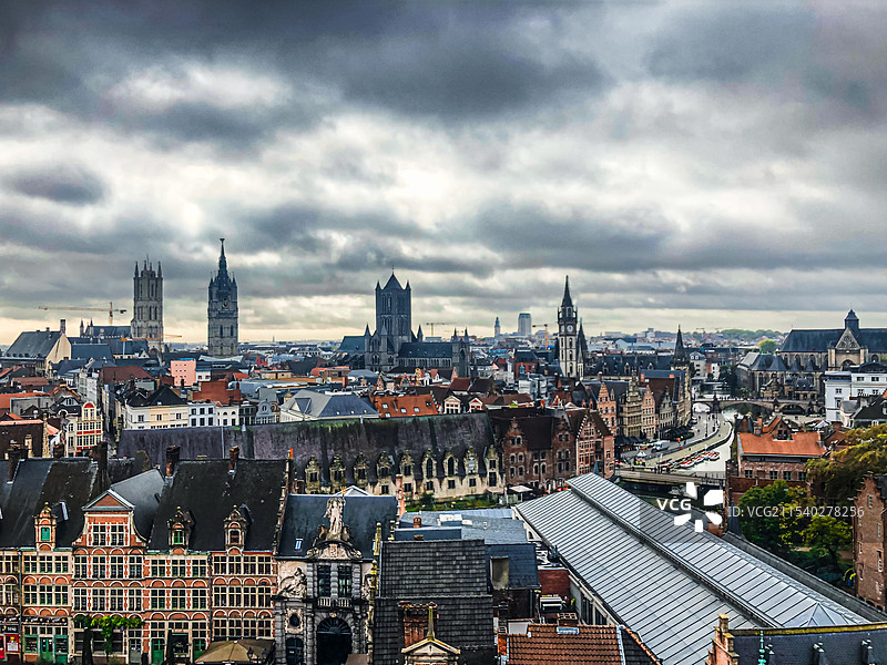 比利时 根特 中世纪古城 小镇 哥特式建筑图片素材