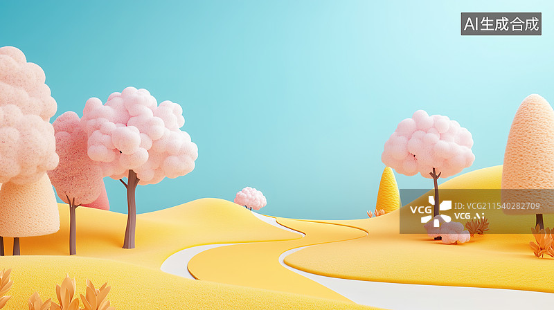 【AI数字艺术】春天的山谷图片素材