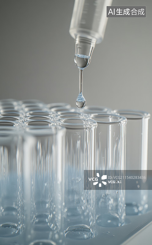 【AI数字艺术】实验室玻璃器皿设备科学试管特写图片素材