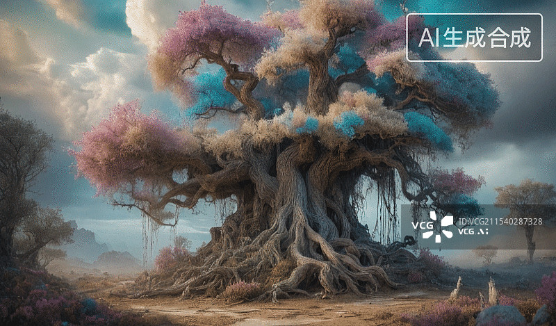 【AI数字艺术】奇幻古树图片素材