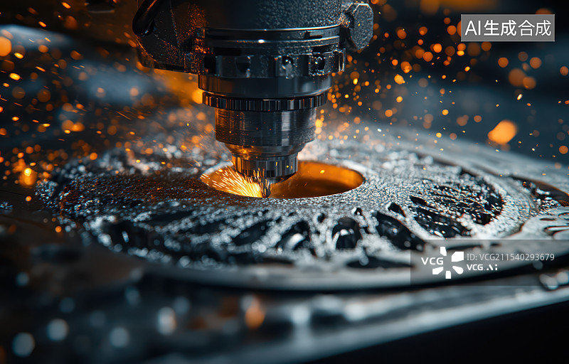 【AI数字艺术】数控车床机加工图片素材