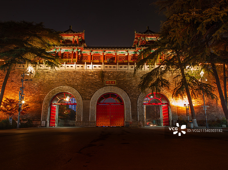 玄武门夜景图片素材