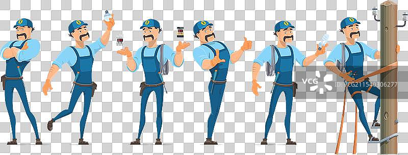 多彩的电工角色系列图片素材