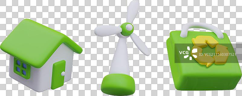 带有生态屋顶和风力涡轮机的真实住宅图片素材