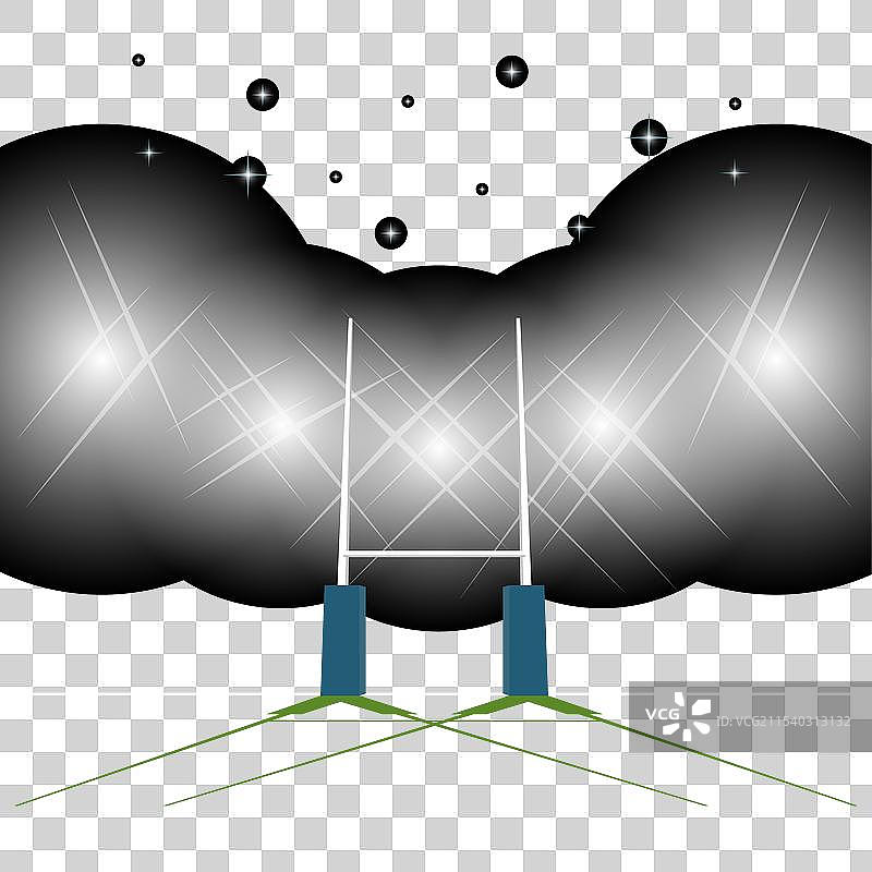 夜间灯光照耀的橄榄球场图片素材