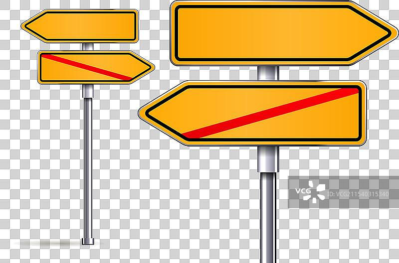 指向相反方向的空白标志图片素材