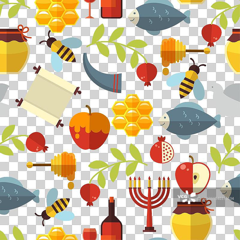 犹太新年罗什哈沙纳图案图片素材