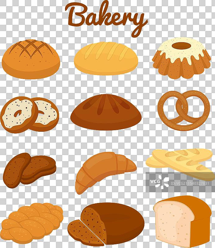 一组多彩的烘焙图标图片素材