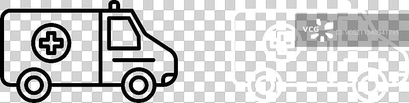 救护车图标集 紧急医院护理符号图片素材