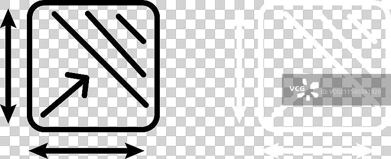 面积和尺寸图标集，正方形大小空间图片素材