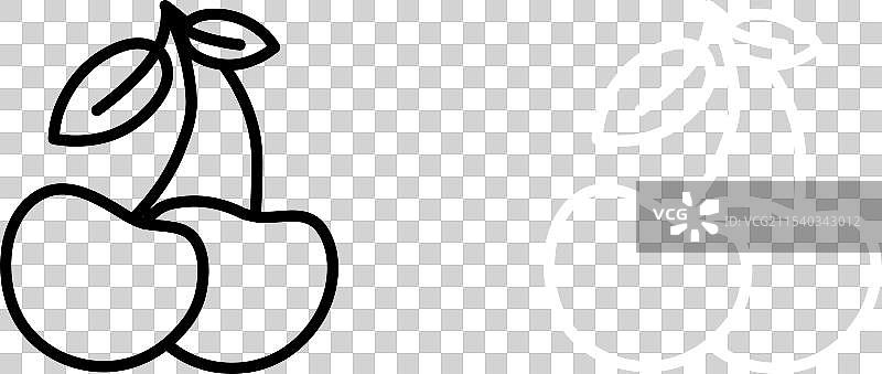 樱桃图标集 红色水果 甜点符号图片素材