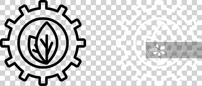 绿色科技图标集：星球、齿轮、生态图片素材