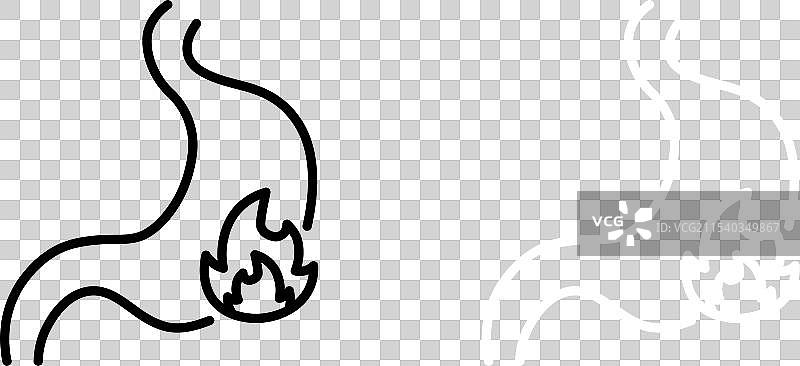 胃灼热图标集，酸 reflux 不适符号图片素材