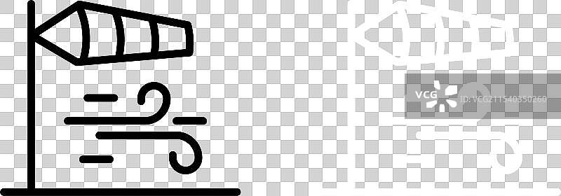 强风旗帜图标集 风速图片素材