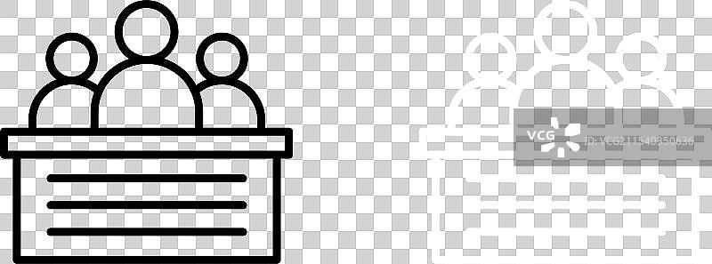 陪审团审判图标集，陪审团会议面板符号图片素材