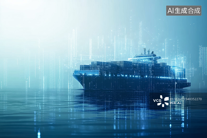 【AI数字艺术】集装箱货船航行数据图片素材