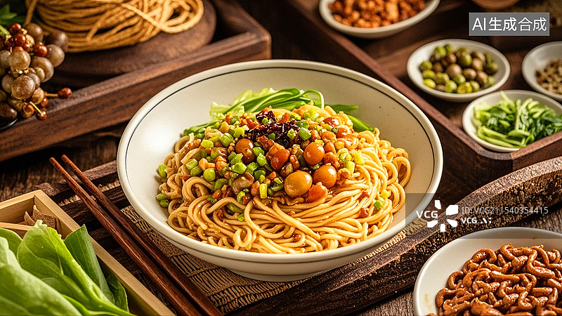 【AI数字艺术】中国美食面食面条四川担担面图片素材