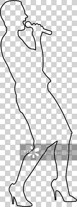 流行女歌手的星形轮廓线图片素材