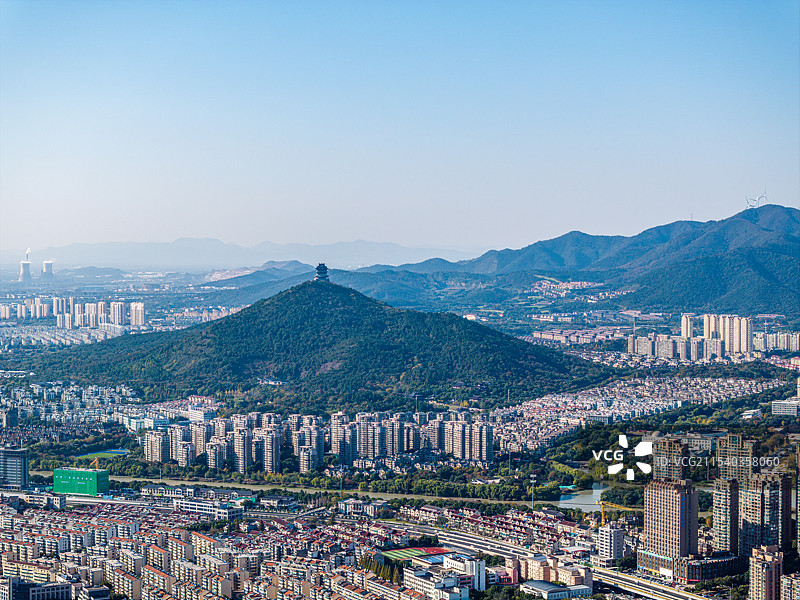 湖州市区城市航拍图片素材