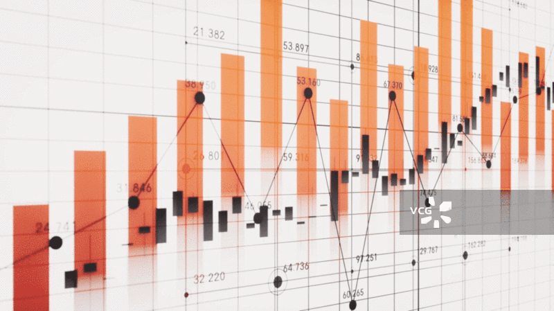 商业金融增长曲线图表投资理财概念三维渲染图片素材