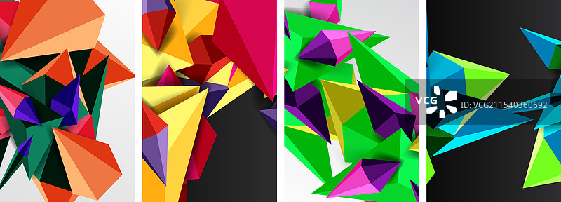三角形抽象概念海报套装图片素材