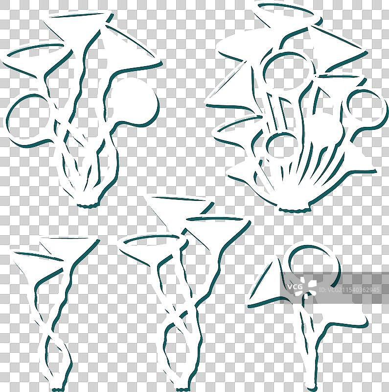 一组海藻扁担藻图片素材