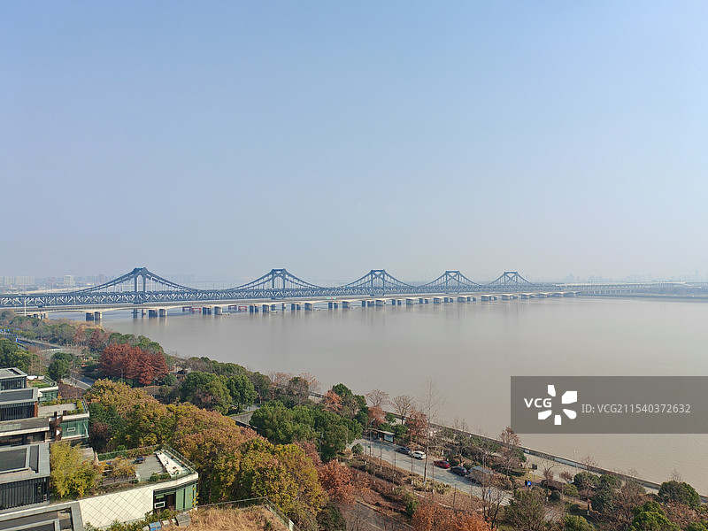 晴空下的高角度视图图片素材